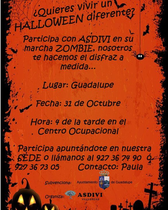 Participa con ASDIVI en Halloween 2017