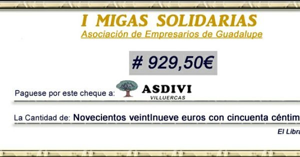 Recaudación de las I Migas Solidarias 1