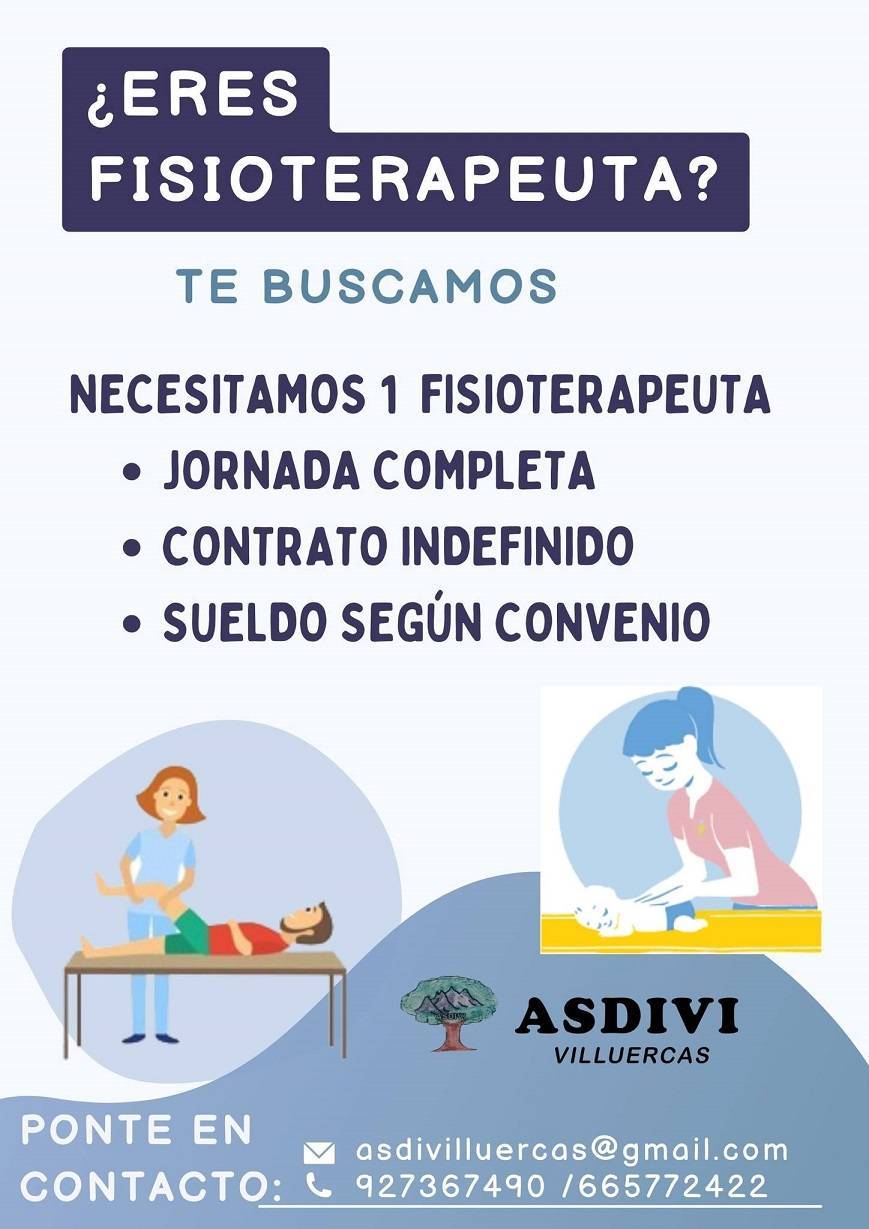 Oferta de empleo de 1 fisioterapeuta (2023)