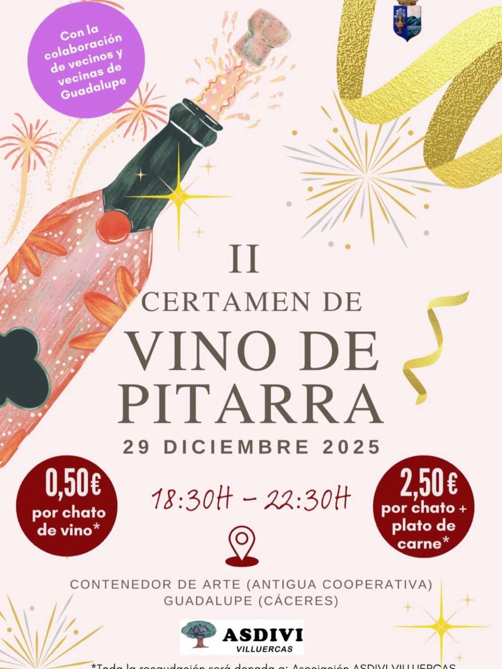 Agradecimientos a la organización del II Certamen de Vino de Pitarra 1